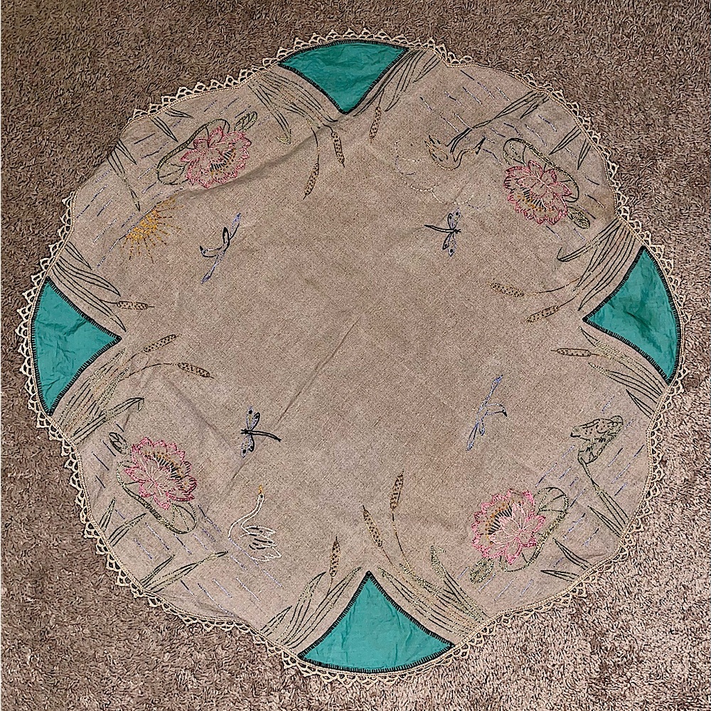 Vintage Small Handmade Tablecloth